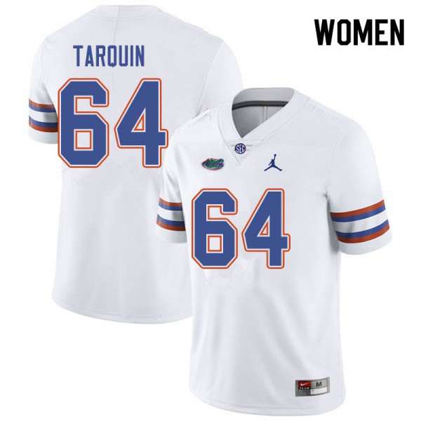 Jordan Brand Women #64 Michael Tarquin Florida Gators College Football Jersey White